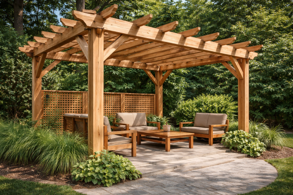 البروجولات الخشبية